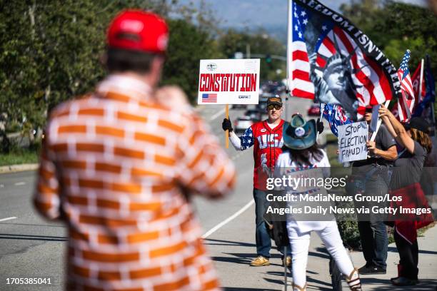 Simi Valley, CA Trump supporters rally before the second Republican presidential debate at the Ronald Reagan Presidential Library in Simi Valley on...