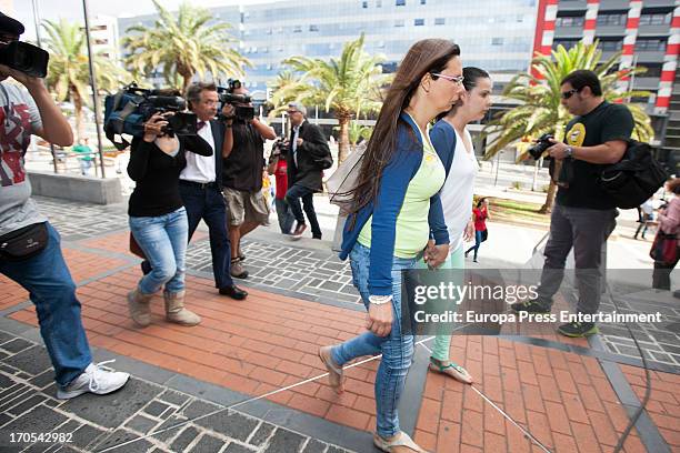 Tenerife Carnival Queen Saida Prieto with her mother attends court on June 13, 2013 in Santa Cruz de Tenerife, Spain. The 25 years-old girl, aspiring...