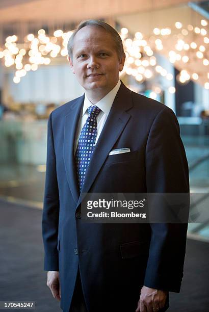 Jan-Patrick Schmitz, president and chief executive officer of Montblanc North America, stands for a photograph in New York, U.S., on Friday, June 14,...