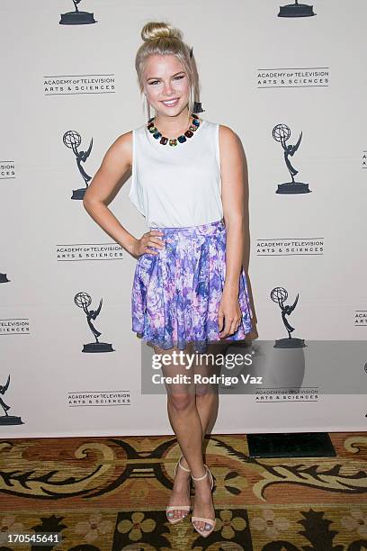 Actress Kelli Goss arrives at the 40th Annual Daytime Emmy Nominees Cocktail Reception at Montage Beverly Hills on June 13, 2013 in Beverly Hills,...