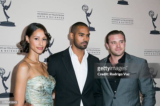 Actors Lamon Archey and Billy Miller arrive at the 40th Annual Daytime Emmy Nominees Cocktail Reception at Montage Beverly Hills on June 13, 2013 in...