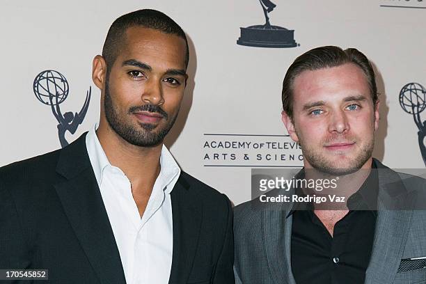 Actors Lamon Archey and Billy Miller arrive at the 40th Annual Daytime Emmy Nominees Cocktail Reception at Montage Beverly Hills on June 13, 2013 in...