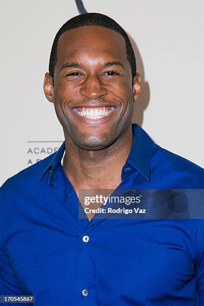 Actor Lawrence Saint-Victor arrives at the 40th Annual Daytime Emmy Nominees Cocktail Reception at Montage Beverly Hills on June 13, 2013 in Beverly...