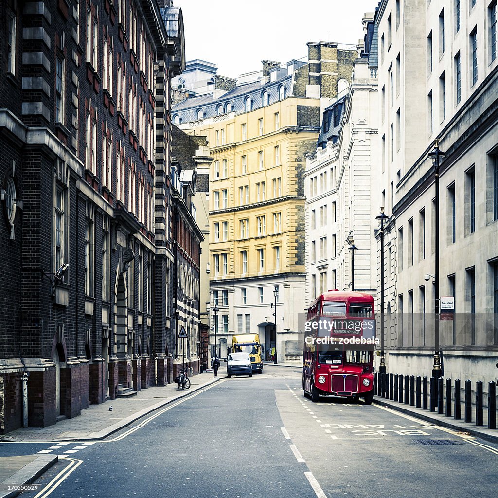 Old Vintage Red Double Decker Bus in London