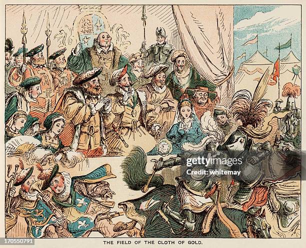 ilustrações de stock, clip art, desenhos animados e ícones de henrique viii e rei francisco i - criado da corte