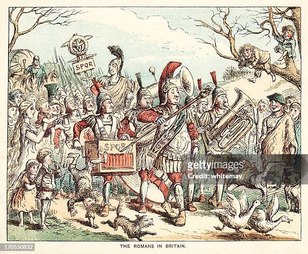 the romans in britain (victorian illustration) - roman army 幅插畫檔、美工圖案、卡通及圖標