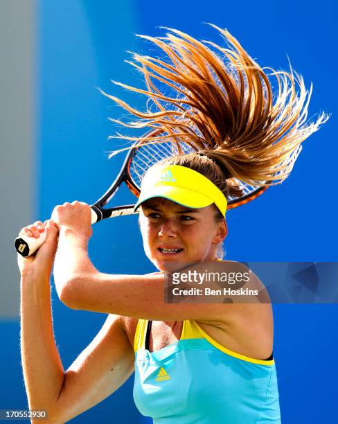 Daniela Hantuchova of Slovakia in action during day six of the AEGON Classic tennis tournament at Edgbaston Priory Club on June 14, 2013 in...