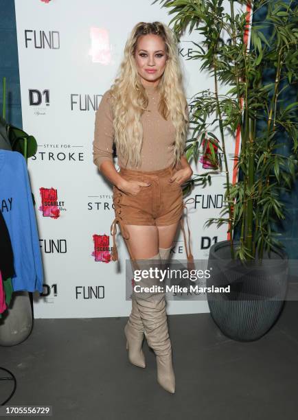 Kimberly Wyatt attends the launch of the FUND x Style For Stroke Foundation's 'Jumpers For Joy!' Collection at The Little Scarlett Door on September...