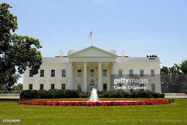 frente fachada da casa branca em washington, dc - white house exterior - fotografias e filmes do acervo