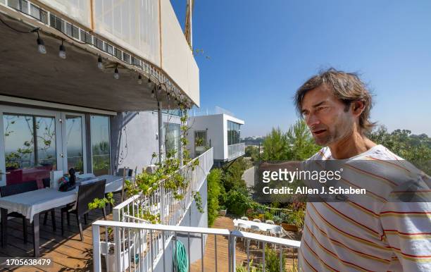 Los Angeles, CA Aleksandar Jovanovic, a Airbnb landlord, explains his situation on the deck of his Los Angeles home. His tenant, Elizabeth...