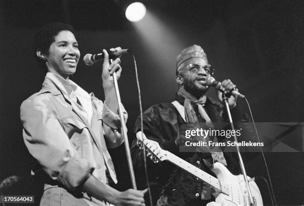 24th: Linda Womack and Cecil Womack from Womack & Womack perform live on stage at the Paradiso in Amsterdam, Netherlands on 24th October 1988.