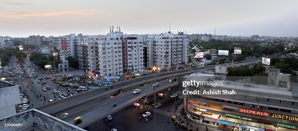 View of Shivranjni Cross Roads, Ahmedabad