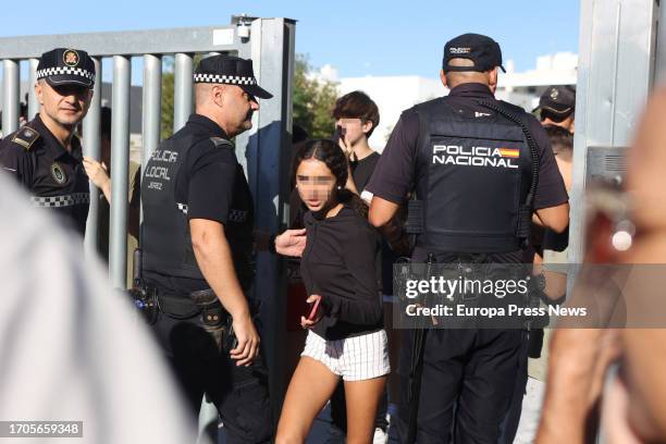 Student leaves the Institute of Secondary Education Elena Garcia Armada in Jerez de la Frontera where a minor has injured teachers and students with...