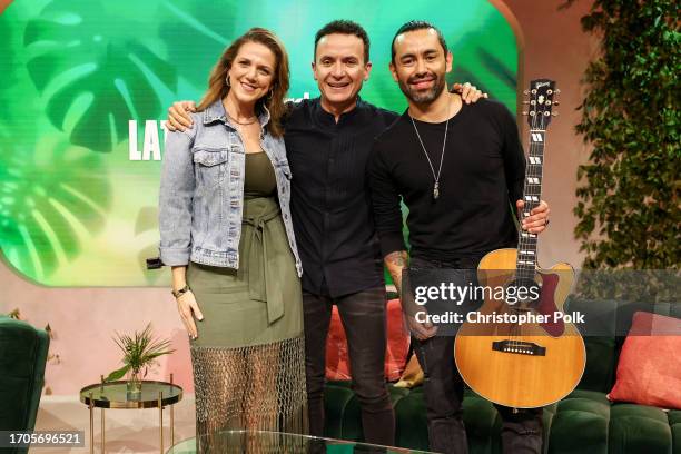 Sigal Ratner-Arias, Fonseca and Jairo Baron onstage at Billboard Latin Music Week held at Faena Forum on October 4, 2023 in Miami Beach, Florida.