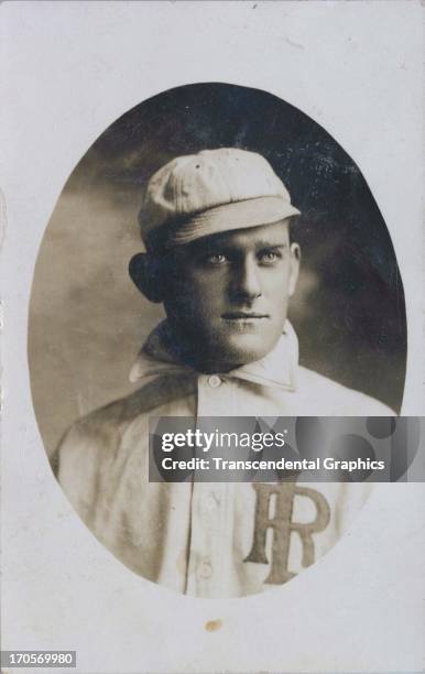 Baseball player poses in his Little Rock uniform in 1908 in Little Rock, Arkansas.