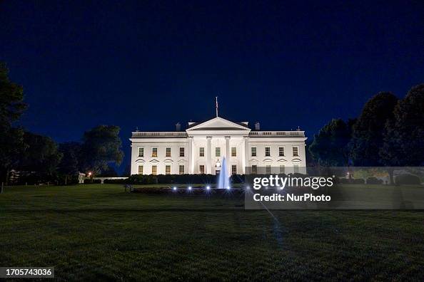 The Northern Side Of The White House In Washington DC During The Night The Northern Side Of The White House In Washington DC During The Night