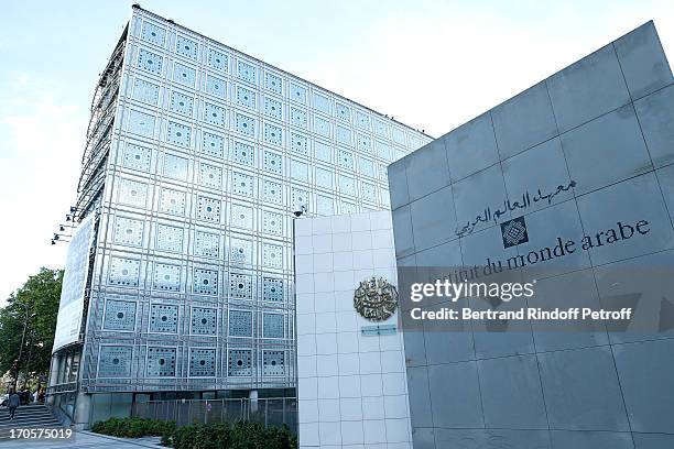 View of Arab World Institute whyle Actress Josiane Balasko receives the Medal of Arts and Letters from the president of Arab World Institute Jack...