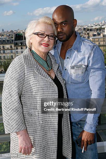 Josiane Balasko and her son Rudy Berry - Actress Josiane Balasko receives the Medal of Arts and Letters from the president of Arab World Institute...