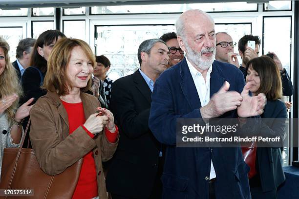 Actress Nathalie Baye and Director Bertrand Blier attend Actress Josiane Balasko receives the Medal of Arts and Letters from the president of Arab...