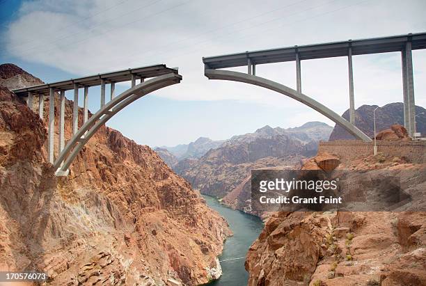 partially completed bridge. - bridge stock pictures, royalty-free photos & images
