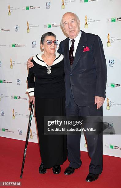 Director Giuliano Montaldo and wife attend 2013 Premi David di Donatello Ceremony Awards at Dear RAI Studios on June 14, 2013 in Rome, Italy.