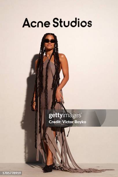 Zazie Beetz attends the Acne Studios Womenswear Spring/Summer 2024 show as part of Paris Fashion Week on September 27, 2023 in Paris, France.