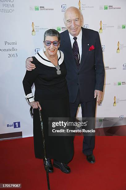Director Giuliano Montaldo and his wife attend the David di Donatello Ceremony Awards at Dear on June 14, 2013 in Rome, Italy.