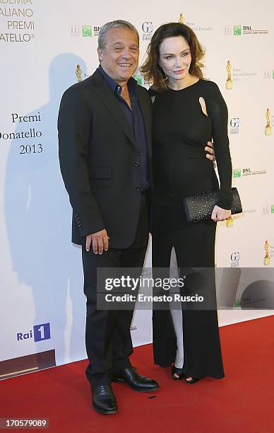 Claudio Amendola and Francesca Neri attend the David di Donatello Ceremony Awards at Dear on June 14, 2013 in Rome, Italy.