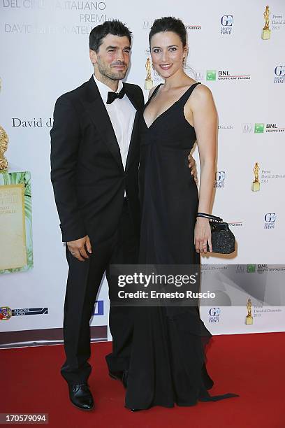 Anna Foglietta and her husband attends the David di Donatello Ceremony Awards at Dear on June 14, 2013 in Rome, Italy.
