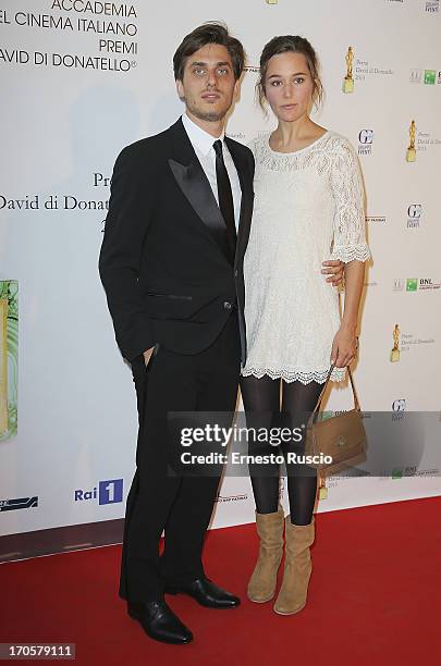 Luca Marinelli and Guest attend the David di Donatello Ceremony Awards at Dear on June 14, 2013 in Rome, Italy.