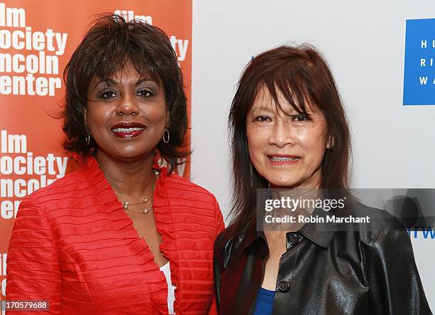 Professor Anita Hill and filmmaker Freida Mock attend the "Anita" Premiere during the 2013 Human Rights Watch Film Festival at The Film Society of...