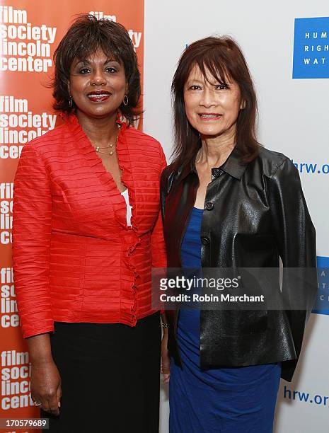 Professor Anita Hill and filmmaker Freida Mock attend the "Anita" Premiere during the 2013 Human Rights Watch Film Festival at The Film Society of...