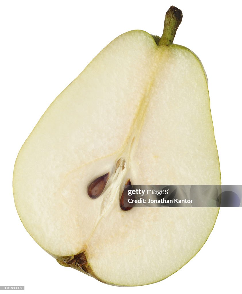 Half of a Pear with Seeds