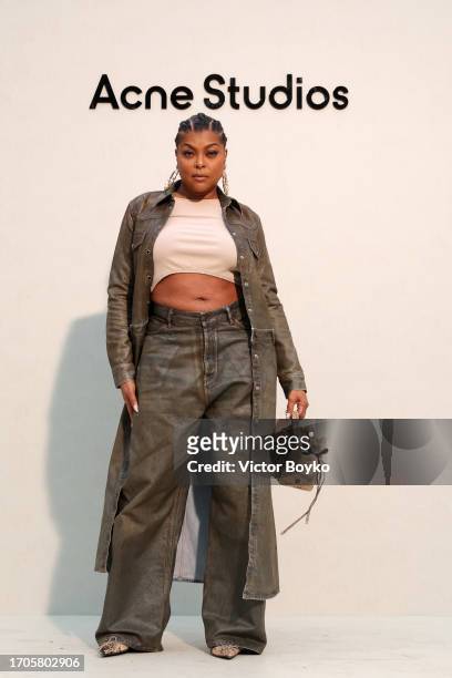 Taraji P. Henson attends the Acne Studios Womenswear Spring/Summer 2024 show as part of Paris Fashion Week on September 27, 2023 in Paris, France.
