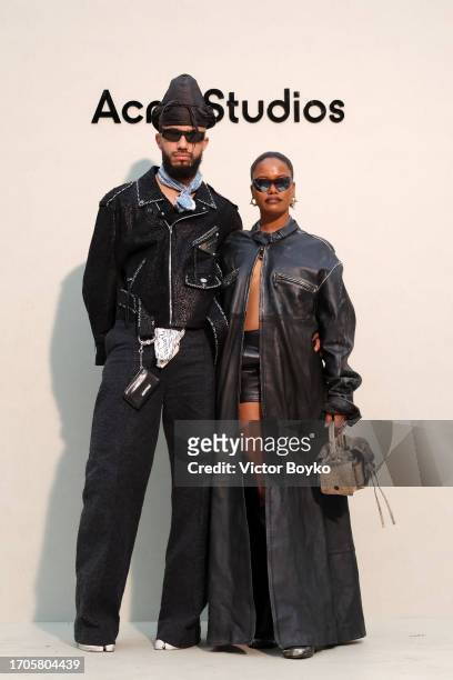 Rivington Starchild and Taylour Paige attend the Acne Studios Womenswear Spring/Summer 2024 show as part of Paris Fashion Week on September 27, 2023...