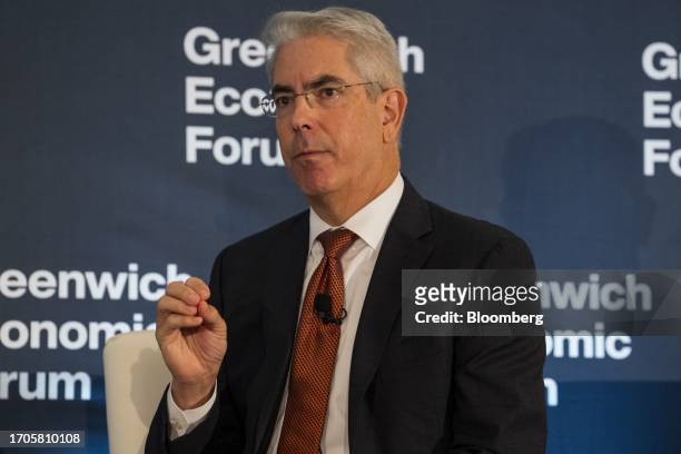 Mark Baumgartner, chief investment officer of Carnegie Corp. Of New York, during the Greenwich Economic Forum in Greenwich, Connecticut, US, on...