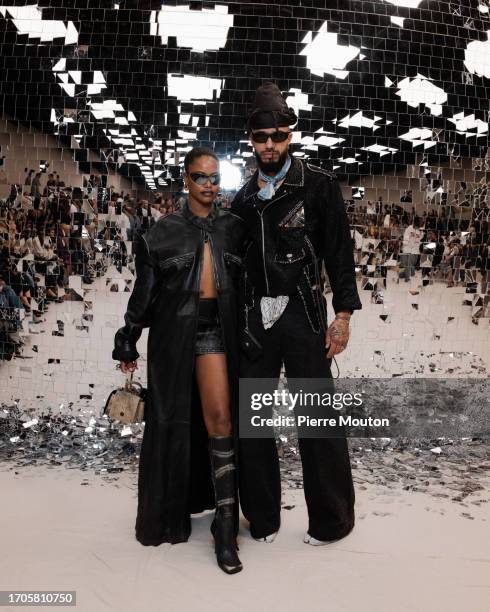 Taylour Paige and Rivington Starchild attend the Acne Studios Womenswear Spring/Summer 2024 show as part of Paris Fashion Week on September 27, 2023...