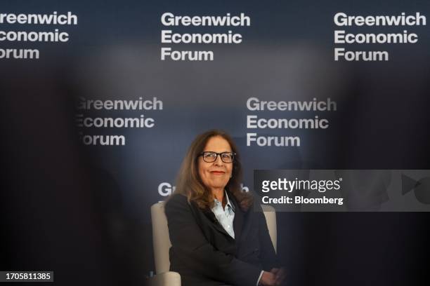 Afsaneh Beschloss, founder and chief executive officer of Rock Creek Group, during the Greenwich Economic Forum in Greenwich, Connecticut, US, on...