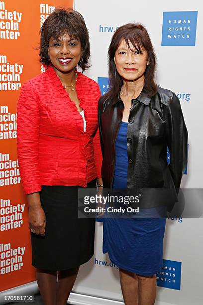 Professor Anita Hill and filmmaker Freida Mock attend the "Anita" Premiere during the 2013 Human Rights Watch Film Festival at The Film Society of...
