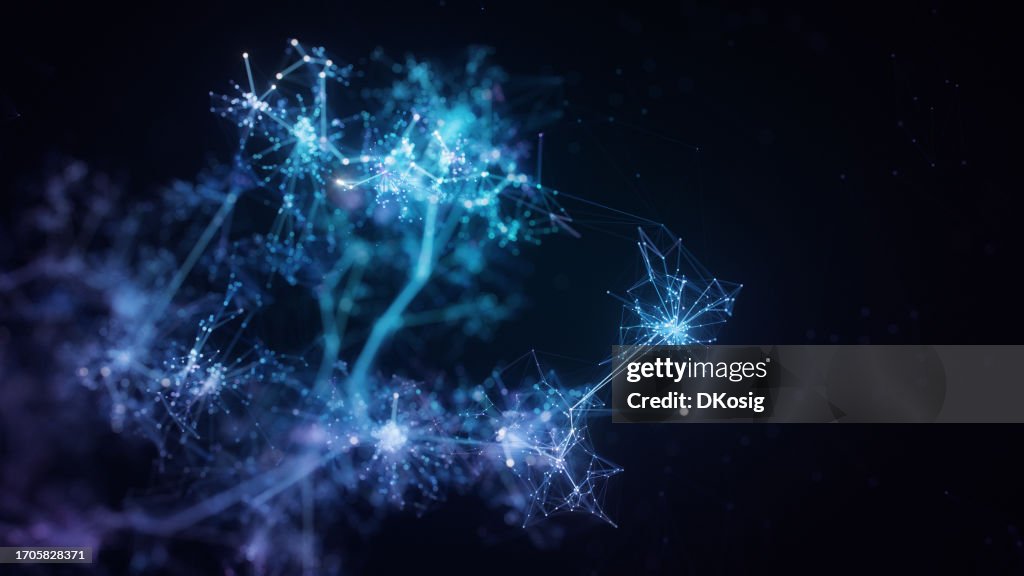 Emerging Digital Structure - Growing Connection Lines Symbolizing Innovative Artificial Intelligence Or Big Data Models - Technology Background