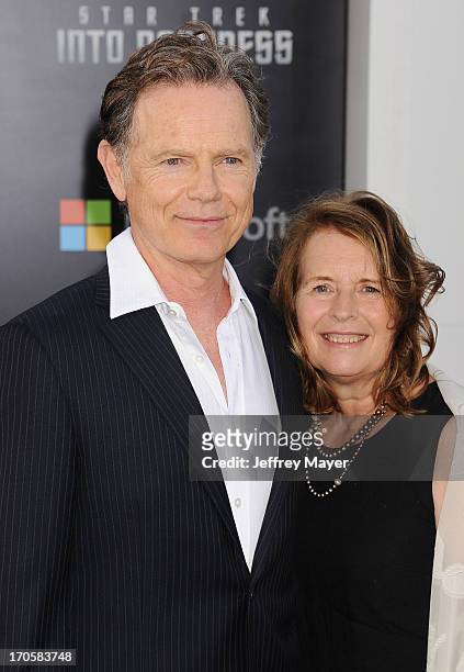 Actors Bruce Greenwood and Susan Devlin arrive at the Los Angeles premiere of 'Star Trek: Into Darkness' at Dolby Theatre on May 14, 2013 in...