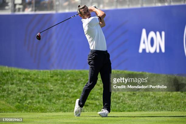 Former Welsh footballer Gareth Bale during the All stars match played ahead of the 44th Ryder Cup 2023 at Marco Simone Golf and Country Club. Rome ,...