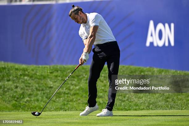 Former Welsh footballer Gareth Bale during the All stars match played ahead of the 44th Ryder Cup 2023 at Marco Simone Golf and Country Club. Rome ,...