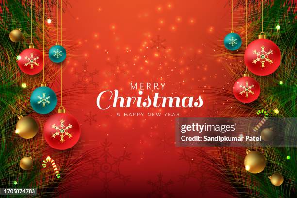 christmas tree, ornaments and defocused lights background - pine cone background stock illustrations
