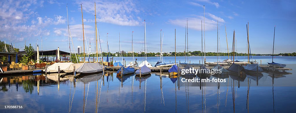Alster lake in the morning