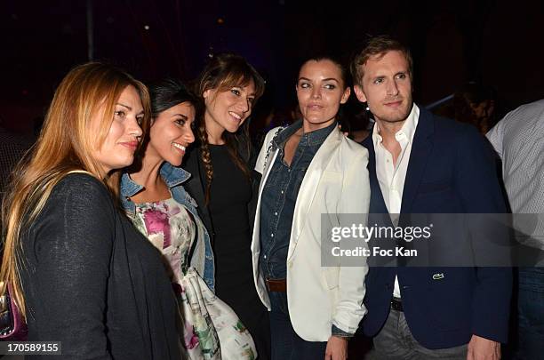 Nikita Lespinasse, Reem Kherici, Shirley Bousquet, Justine Fraioli and Philippe Lacheau attend 'La Johnson' hosted by Le Baron Club 10th Anniversary...