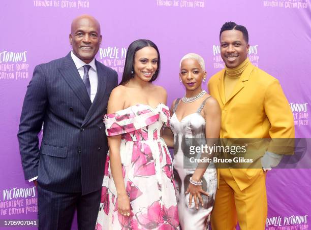 Director Kenny Leon, Nicolette Robinson, Kara Young, Leslie Odom Jr. Pose at the opening night of "Purlie Victorious" at The Music Box Theatre on...