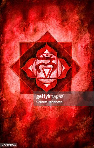 chakra one: root (muladhara) - chakra stock illustrations