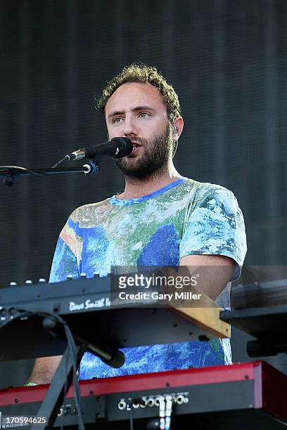 Kelsey Ayer of Local Natives performs during the 2013 Bonnaroo Music & Arts Festival on June 14, 2013 in Manchester, Tennessee.