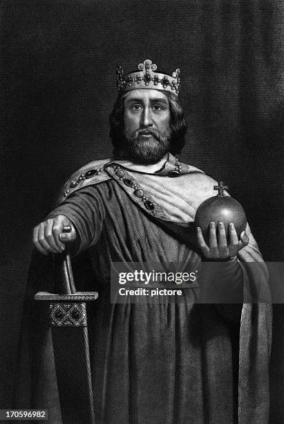 charlemagne - french_crown stock illustrations